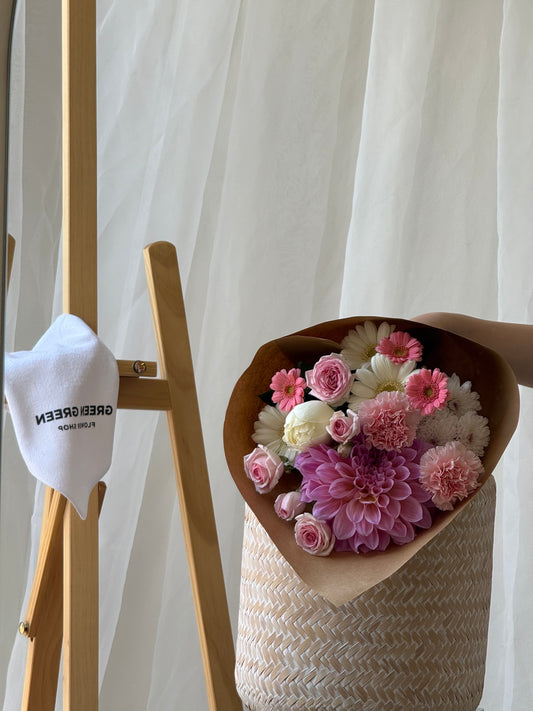 [Small Posy] White / Pink