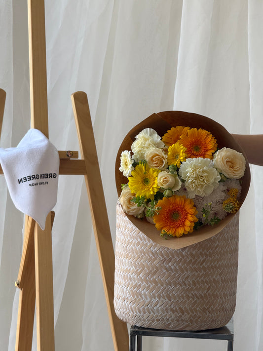 [Small Posy] White / Orange